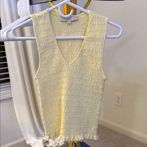 LOFT, NWOT Light Yellow Textured Tank Top